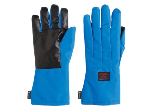 TEMPSHIELD Cryo-Grip® vízálló kriogén védőkesztyű, 8-as (S) méret, 330-395 mm hosszú (karközép), kék